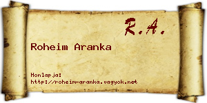 Roheim Aranka névjegykártya